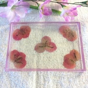 Custom Bougainvillea Makeup Rolling Trinket Tray